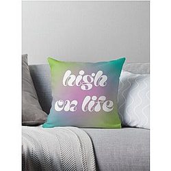 High Life Quote White Text Throw Pillow