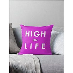 High on Life T-shirt. Limited edition design Throw Pillow