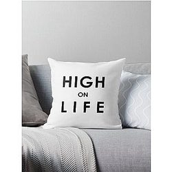High on Life T-shirt. Limited edition design throw pillow