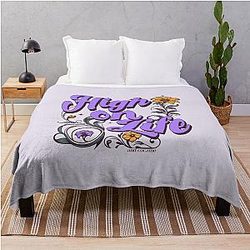High on Life Floral Retro 70s Throw Blanket