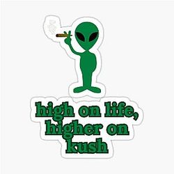 Stoner Alien - High On Kush Graphic Sticker