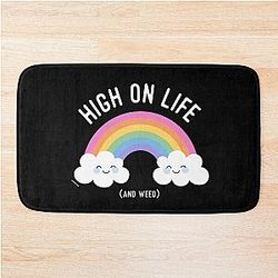 Kawaii Cannabis Rainbow Bath Mat