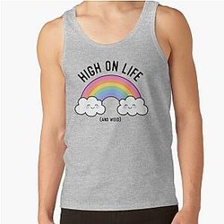 Kawaii Cannabis Rainbow High on Life Tank Top