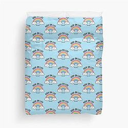 Kawaii Cannabis Rainbow High on Life and Weed Duvet Cover