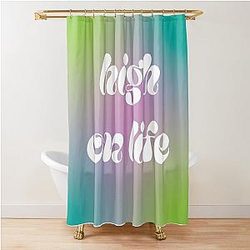 High Life Quote White Text Shower Curtain