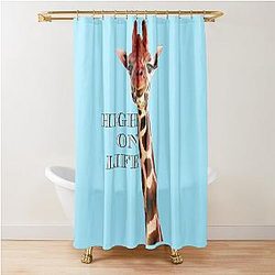 High on Life Giraffe Shower Curtain