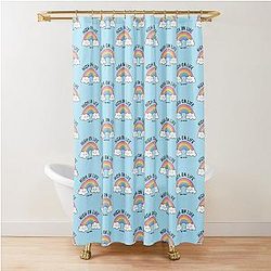 Kawaii Cannabis Rainbow High on Life Shower Curtain