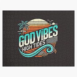 Good Vibes High Tides - Tropical Design Jigsaw Puzzle