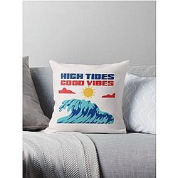 High Tides Good Vibes Throw Pillow
