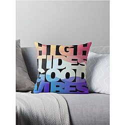 High Tides Good Vibes Throw Pillow