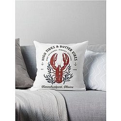 High Tides and Butter Vibes Snazzy Lobster Funny Seafood Parody Design for Summer Fun Throw Pillow