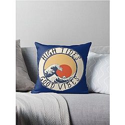 High Tides Good Vibes Throw Pillow