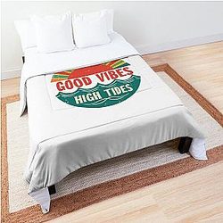 Vintage retro t-shirt good vibes comforter