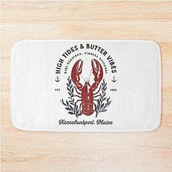 High Tide vibes Snazzy Lobster - Funny Seafood Parody Design for Summer Fun Bath Mat