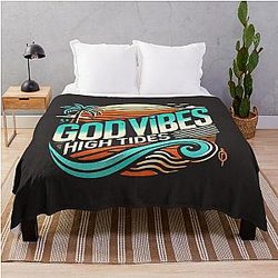 Good Vibes High Tides Tropical Vibes Design Throw Blanket