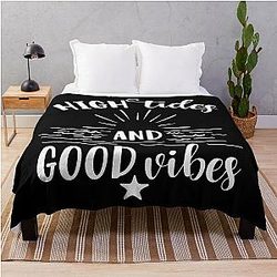 High Tides and Good Vibes Throw Blanket