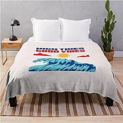 High Tides Good Vibes Throw Blanket