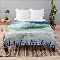 High tides good vibes throw blanket