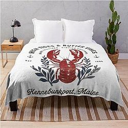 High tides and butter vibes Snazzy Lobster Funny Seafood Parody Design for Summer Fun Throw Blanket
