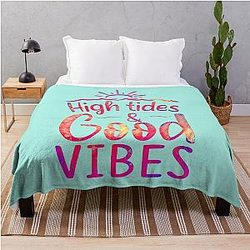High Tides Good Vibes Throw Blanket