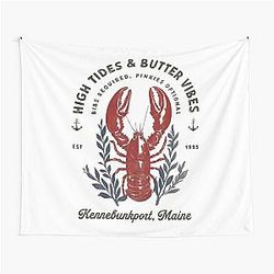 High Tides and Butter Vibes Snazzy Lobster Funny Seafood Parody Design for Summer Fun Tapestry