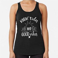 High Tides Good Vibes Racerback Tank Top