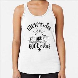 High Tides and Good Vibes Racerback Tank Top