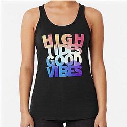 High Tides Good Vibes Racerback Tank Top
