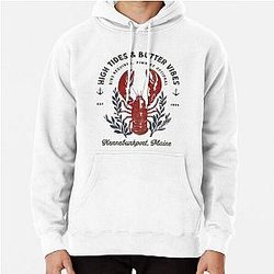 High Tides and Butter Vibes Snazzy Lobster Funny Seafood Parody Design for Summer Fun Pullover Hoodie