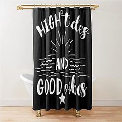 High Tides Good Vibes Shower Curtain