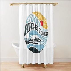 Good Vibes High Tides Shower Curtain