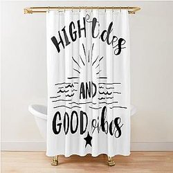 High Tides and Good Vibes Shower Curtain