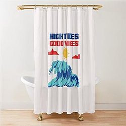 High Tides Good Vibes Shower Curtain