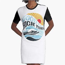 Good Vibes High Tide Graphic T-Shirt Dress