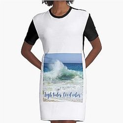 High Tide Good Vibes Graphic T-Shirt Dress
