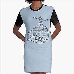 High Tides Good Vibes Design Graphic Tee