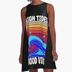 High Tides and Good Vibes, A-Line Summer Dress