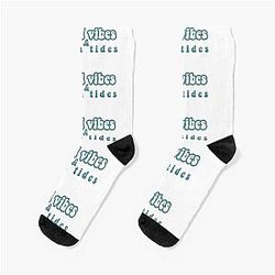 Good Vibes and High Tides Groovy Bubble Letter Socks