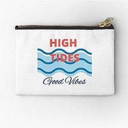 High tide good vibes tropical beach life Zipper Pouch
