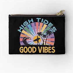 High Tides and Good Vibes Boho Sunset Zipper Pouch