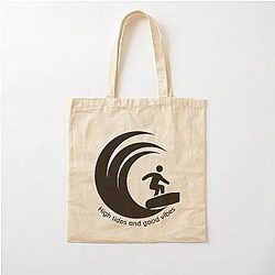 High Tides Good Vibes Cotton Tote Bag