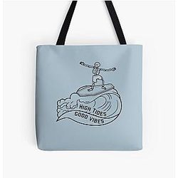 High Tides Good Vibes Design Tote Bag