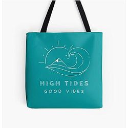 High Tides Good Vibes Tote Bag