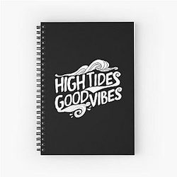 High Tides Minimal Surf Vibe Spiral Notebook