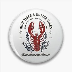 High tides and butter vibes Snazzy Lobster Funny Seafood Parody Design for Summer Fun Pin
