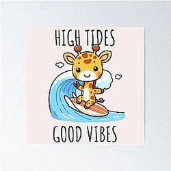 High Tides Giraffe Poster