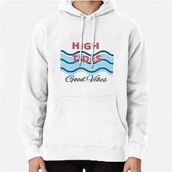 High Tide Good Vibes Tropical Beach Life Pullover Hoodie