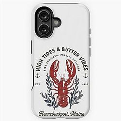 High Tides Butter Vibrations Snazzy Lobster - Funny Seafood Parody Design for Summer Fun iPhone Tough Case