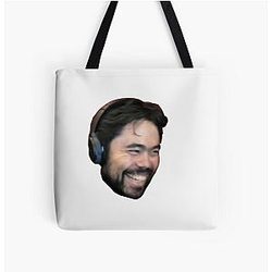 Hikaru Nakamura 面白い笑い顔ステッカー プリントトートバッグ