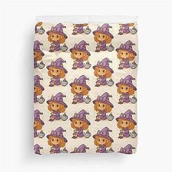 Hilda Honeyspell Cozy Witch Girl with Teacup Art Print Duvet Cover